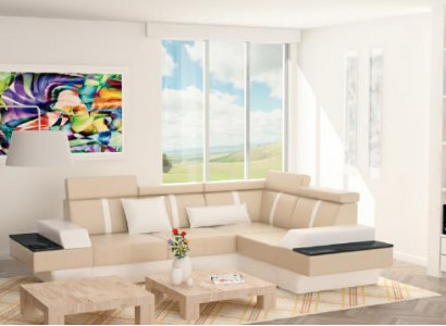 Designer Wohnlandschaft Eckcouch Neu Couch Sofa Polster Ledersofa + USB,Garnitur