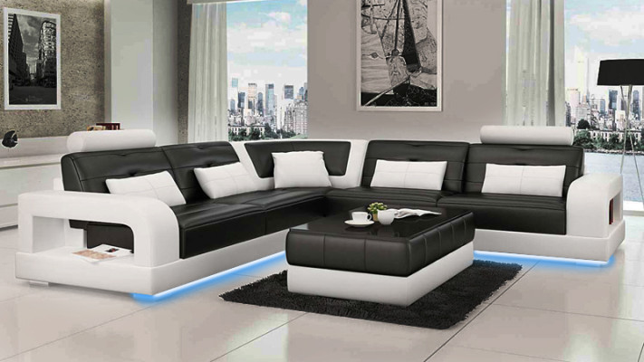 LEDERSOFA SOFA ECKCOUCH USB SOFAGARNITUR DESIGN COUCH WOHNLANDSCHAFT Nach Maß