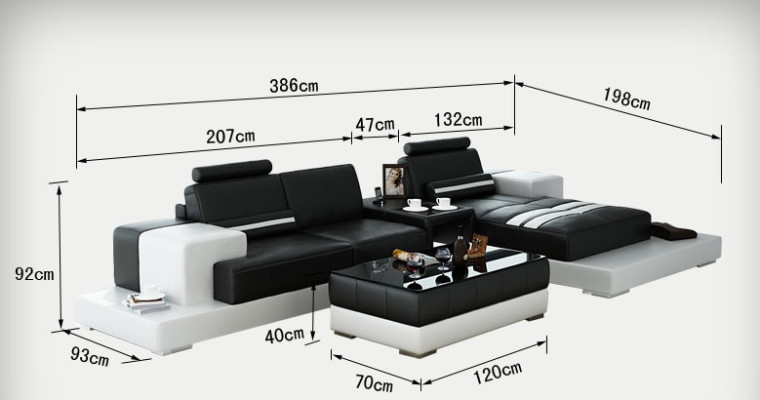 Ledersofa mit USB Wohnlandschaft Ecksofa Eck Garnitur Design Couch Sofa L6004D