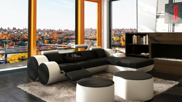 Massanfertigung LEDERSOFA GARNITUR ECKCOUCH LEDER ECKSOFA WOHNLANDSCHAFT USB