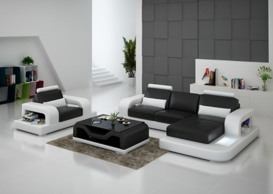 Ledersofa Couch Wohnlandschaft Eck Sessel Garnitur Design Modern Sofa