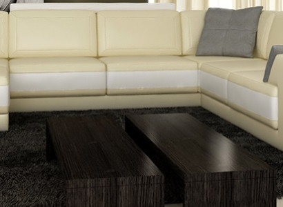 Designersofa mit USB Ecksofa Couch Ledersofa Polster Sitz Eck Garnitur +Licht