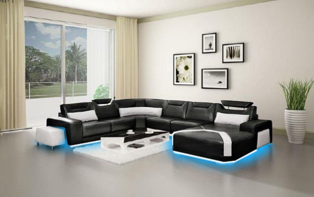 Ecksofa mit USB,Polster Wohnlandschaft Couch Sofa Wohnlandschaft UForm Sitz Ecke