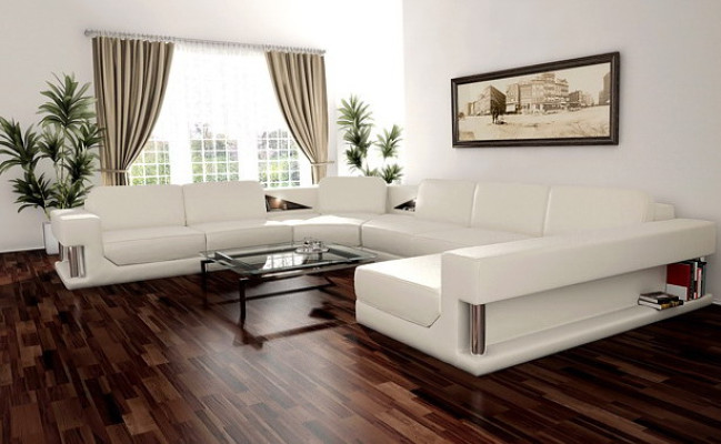 Ecksofa Moderne Leder Sofa Wohnlandschaft + USB Polster Eckgarnitur Design Couch