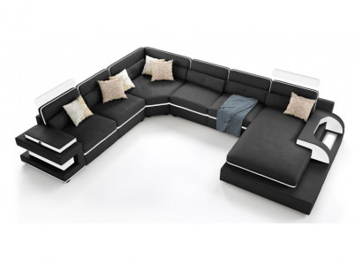 Entdecken Sie unser Großes U-Form Sofa mit innovativer USB-Klickautomatik