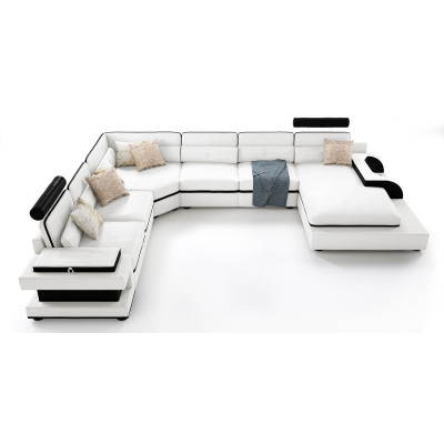 Entdecken Sie unser Großes U-Form Sofa mit innovativer USB-Klickautomatik