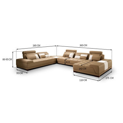 Sofa mit USB,Couch Polster Garnitur XXL Big Eck SofasWohnlandschaft Ecksofa Neu