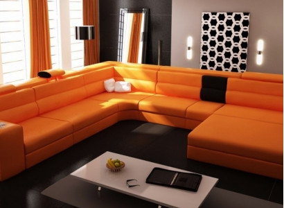 Modern Elegantes U-Form Ecksofa aus Leder für stilvolle Wohnräume Sofa