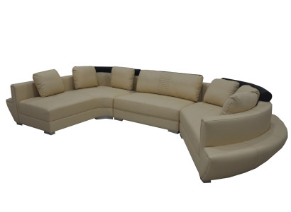 Runde Eck Sofa mit USB Couch Polster XXL Big Rund Couchen Wohnlandschaft U Form