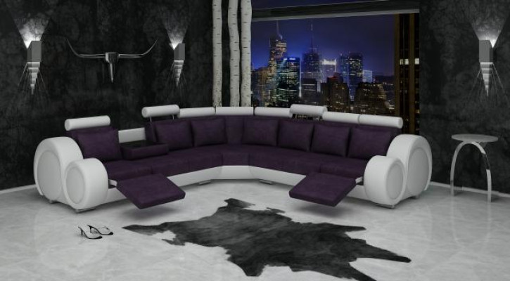 TEXTIL SOFA DESIGNERSOFA COUCH ECKSOFA WOHNLANDSCHAFT ECK NEU GARNITUR LEDER !!!