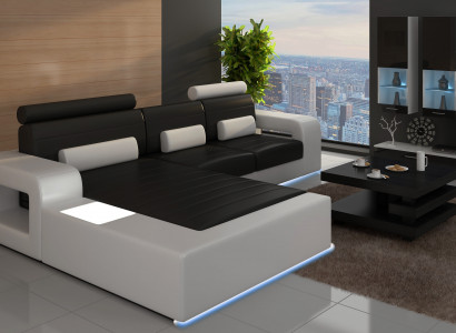 LEDER ECKCOUCH GARNITUR mit USB,LEDERCOUCH Maßanfertigung SOFA GARNITUR ECKSOFA