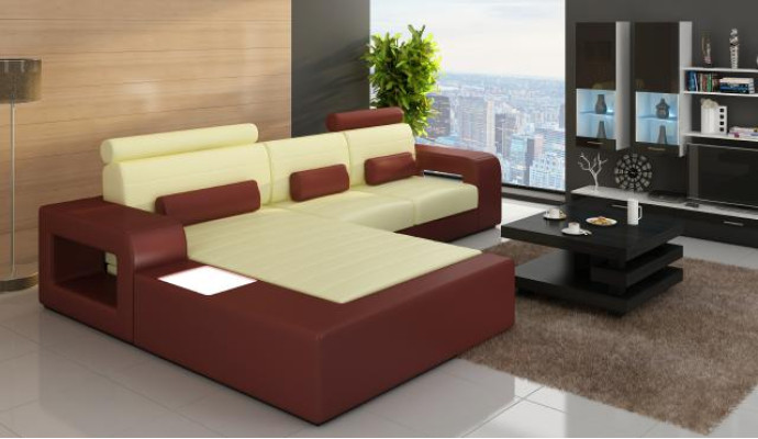 LEDER ECKCOUCH GARNITUR mit USB,LEDERCOUCH Maßanfertigung SOFA GARNITUR ECKSOFA