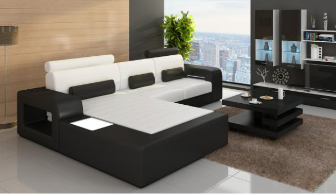 LEDER SOFA GARNITUR ECKSOFA mit USB ECKCOUCH GARNITUR LEDERCOUCH Maßanfertigung