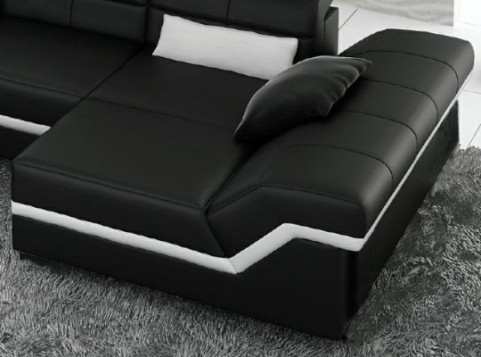 Ledersofa Ecksofa mit USB Sofa Garnitur Couch Wohnlandschaft Polster Sofa Neu