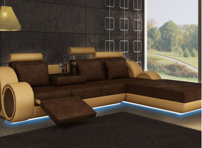 TEXTILSOFA GARNITUR ECKCOUCH USB Massanfertigung WOHNLANDSCHAFT COUCHGARNITUR