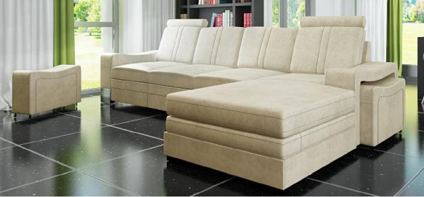 Textilcouch Eckcouch Stoffsofa mit USB Ecksofa Sofa Polster Garnitur Ecke Neu
