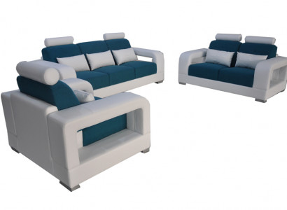 Sofa Couch Polster Wohnlandschaft Sitz Möbel Set Garnitur 3+2+1 Sofas mit USB