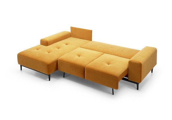 Ecksofa L-form Gelbe Ecksofa Eckcouch mit Bettkasten Sofa Wohnlandschaft