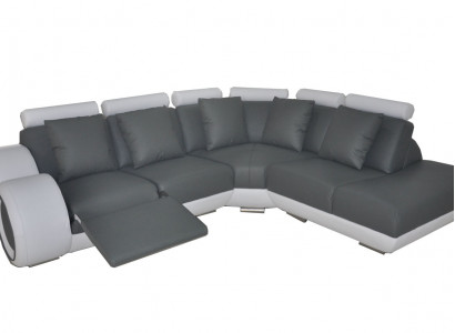 Ledersofa Couch Wohnlandschaft Eck Garnitur Design Modern Sofa + USB Neu Ecksofa