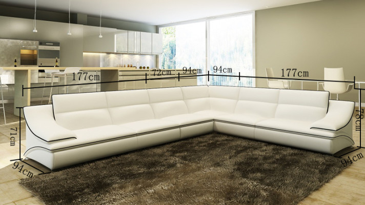 Ledersofa Couch Wohnlandschaft Ecksofa Eck Garnitur Design Modern Sofa USB A1160