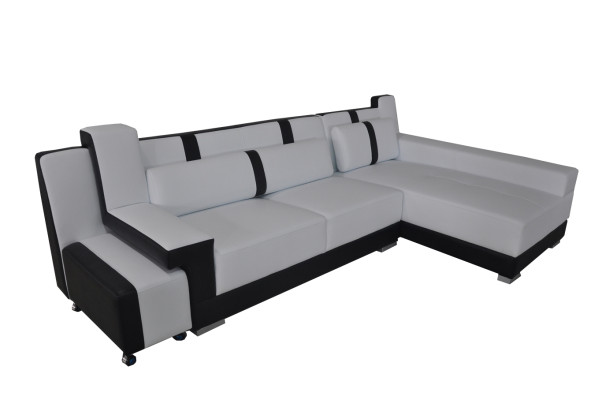 Eck Sofa + USB Couch Polster Eck Sitz Garnitur Wohnlandschaft LED L Form A1118C