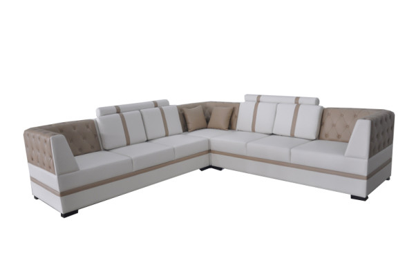 Ledersofa Couch Wohnlandschaft Eck Garnitur Design Modern Sofa USB L Form A1128
