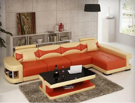 Ecksofa Eck Sofa mit USB Garnitur Polster Leder Wohnlandschaft Chaiselounge Wies