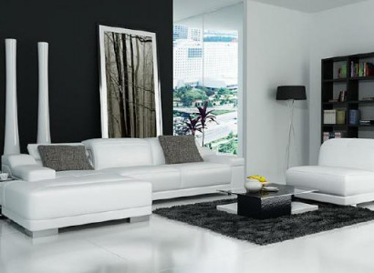 Wohnlandschaft Polster Ecke Eck Sofa mit USB,Garnitur Landschaft Leder Neu/2711B