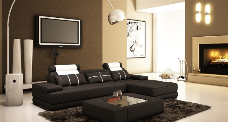 Ledersofa Ecksofa Sofa mit USB Polster Ecke Designer Sofas Couchen Neu Paris S/O