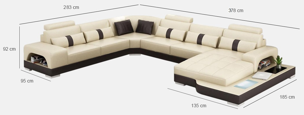 Leder U Form Wohnlandschaft Couch Big XXL Sofa Polster Ecke Garnitur Eck Senden