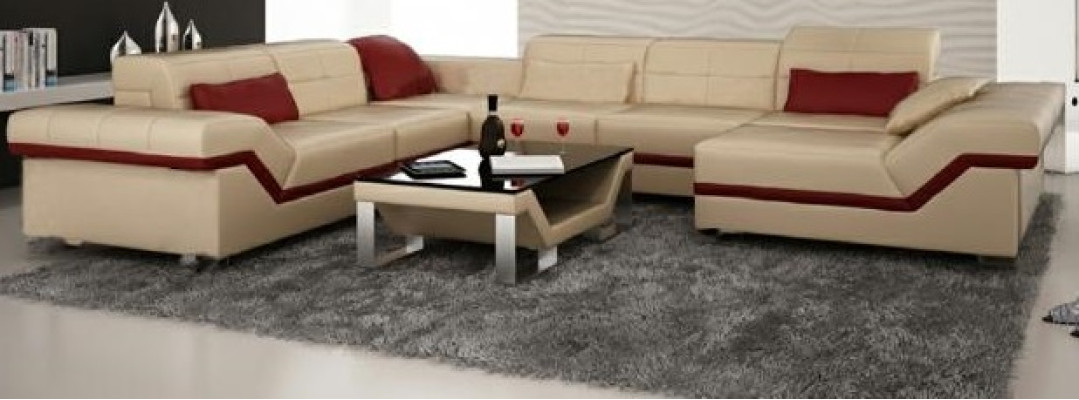 LEDERSOFA XXL WOHNLANDSCHAFT ECKSOFA DESIGN SOFA COUCH GARNITUR ECKCOUCH NEU