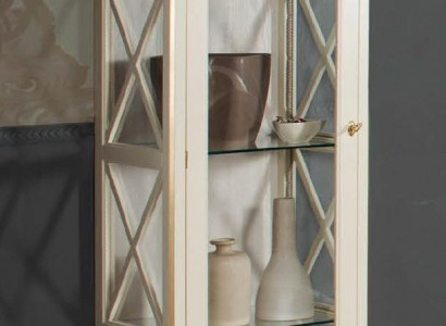 Massive Holz Vitrinen Glas Schrank Echtholz Vitrine Wohnzimmer Möbel Anrichte