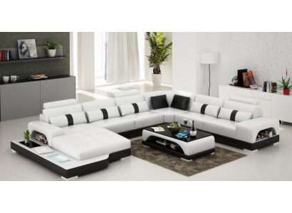 Ecksofa Polster Couch Sofa Wohnlandschaft Sitz Eck Garnitur Leder Textil Senden