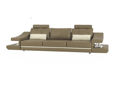 Moderne Designer Luxus Sofa 3 Sitzer Möbel Polster Leder Braun Big Sofas Couchen