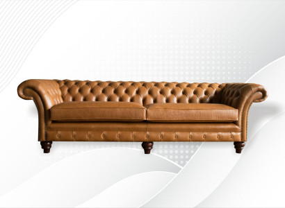 Chesterfield Sofa Braun xxl Big Leder Wohnzimmer Möbel 4 sitzer Braun