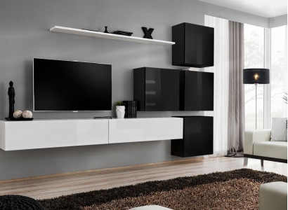 Modern Wohnwand Wand Regal Wandschrank Weiß Luxus Einrichtung Designer Komplett