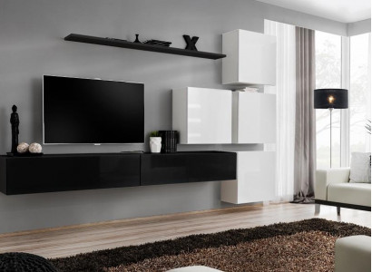 Design Wohnwand Sideboard 2x Wandschrank rtv Lowboard 7tlg. Set Einrichtung