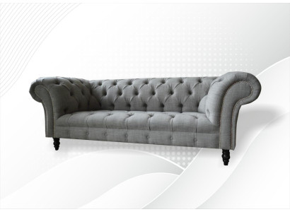 Chesterfield 3 Sitzer Designer Sofa Polster Sofas Couchen Stoff Textil