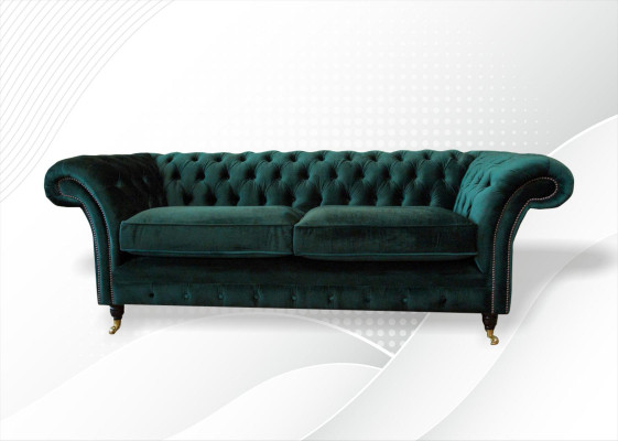 Klassische Chesterfield Couch Polster Sofa Sofas Samt 3 Sitzer Chester