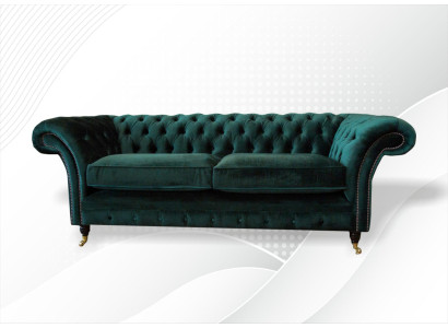 Klassische Chesterfield Couch Polster Sofa Sofas Samt 3 Sitzer Chester
