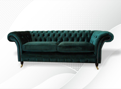 Klassische Chesterfield Couch Polster Sofa Sofas Samt 3 Sitzer Chester