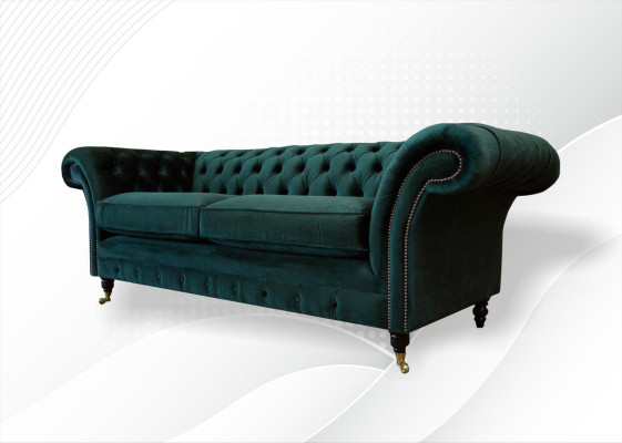 Klassische Chesterfield Couch Polster Sofa Sofas Samt 3 Sitzer Chester