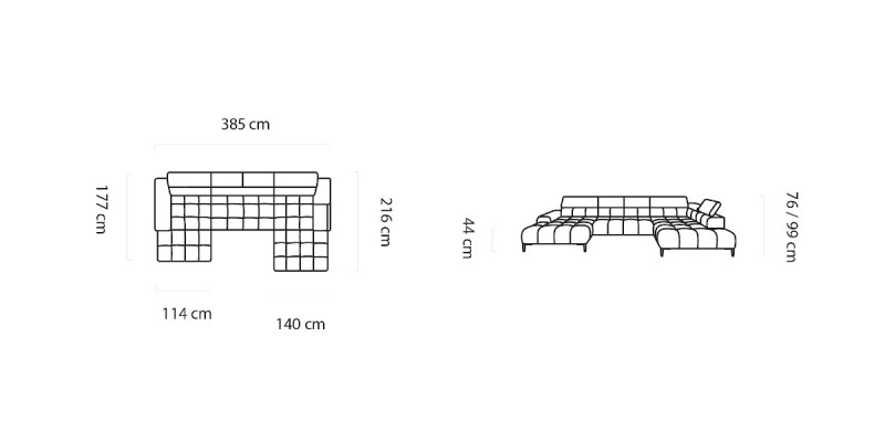 Stoff U-Form Couch Wohnlandschaft Ecksofa Bettfunktion Modern Design Sofa Textil