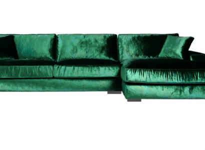 Grün Ecksofa Sofa Stoff Wohnzimmer Design Couchen Polster Sofas Big Samt Neu