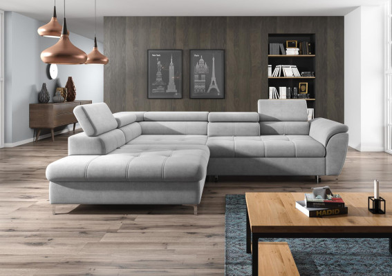 Ecksofa L-Form Sofa Design Polster Modern Textil Bettkasten Multifunktion Stoff