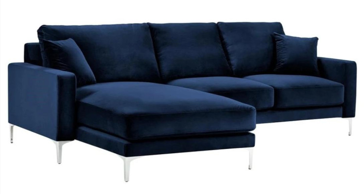Ecksofa Blau Wohnlandschaft Couch Eckgarnitur Polster Italienische Möbel Design