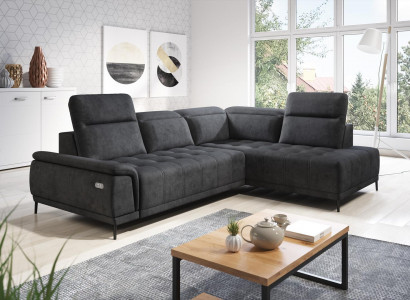 Automatisches Ecksofa L-Form Couch Wohnlandschaft Garnitur Design Sofa Stoff