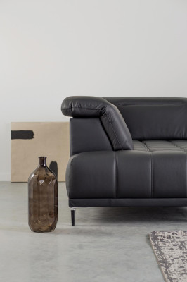 Design Polster Modern Leder Bettfunktion Grau Stoff Ecksofa L-Form Sofa Couch