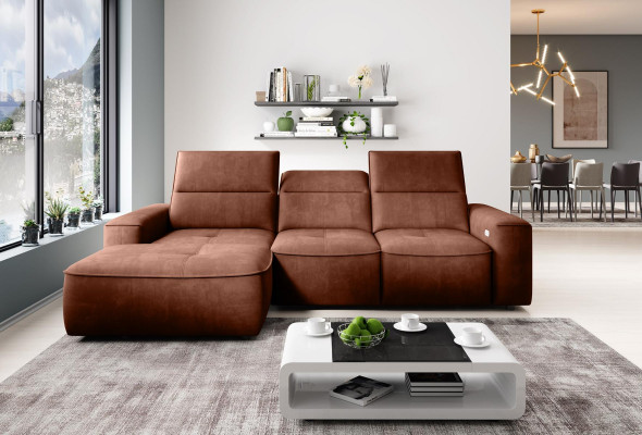 Wohnlandschaft Sofa Eck Design Modern Sofa Stoff Neu Braun Ecksofa L Form Couch