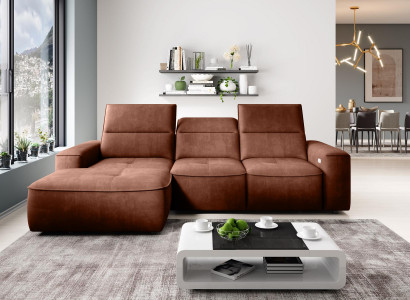 Wohnlandschaft Sofa Eck Design Modern Sofa Stoff Neu Braun Ecksofa L Form Couch